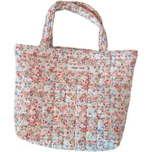 Red Floral Cotton Coquette Aesthetic Quilted Tote Bag Travel Duffel for Women
